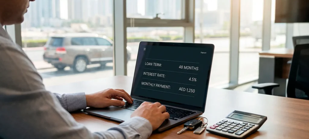 Used car loan term and interest rate in Dubai
