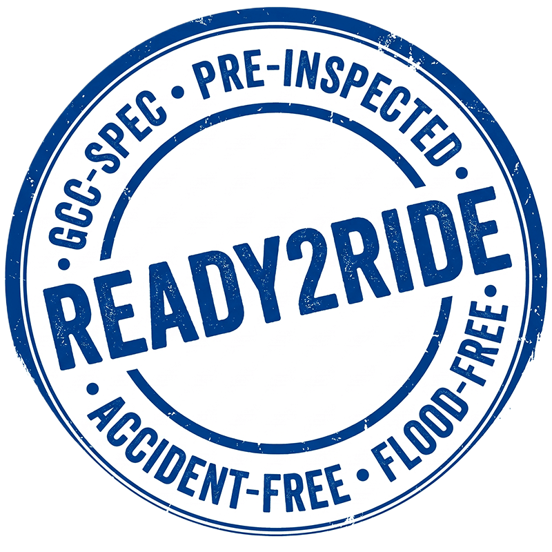 Ready2Ride Motors GCC-spec certification seal - pre-inspected, accident-free