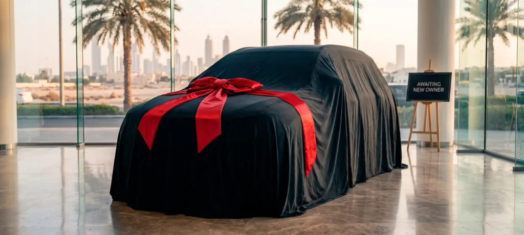 Brand-new car purchased from a dealership in Dubai
